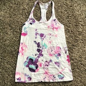 LuLuLemon floral racer back tank, size 8